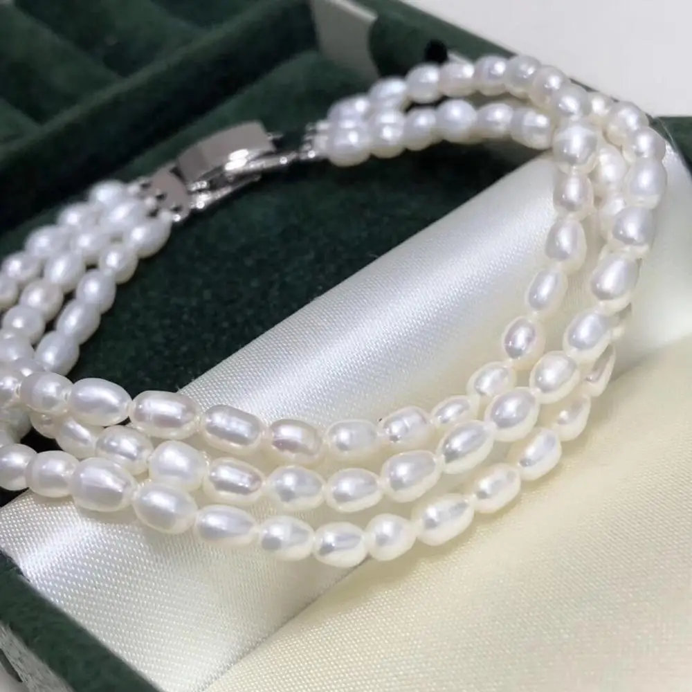 Fine Jewelry Natural Fresh Water 3-4mm Peals Bracelets for Women Pearls | Украшения и аксессуары