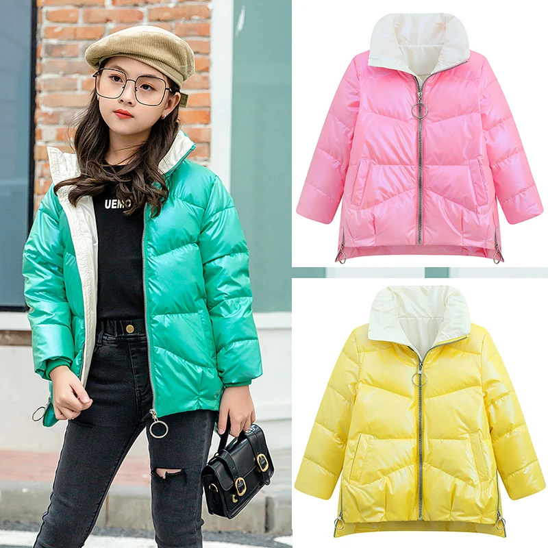 Осенне зимняя детская стеганая куртка для девочек утепленная теплая хлопковая