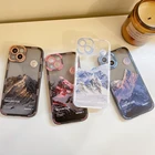 Защитный чехол для телефона с камерой для iPhone 13 Pro Max 12 11 Pro Max XS XR X 8 7 Plus, противоударный чехол с изображением снежного горного пейзажа и фото