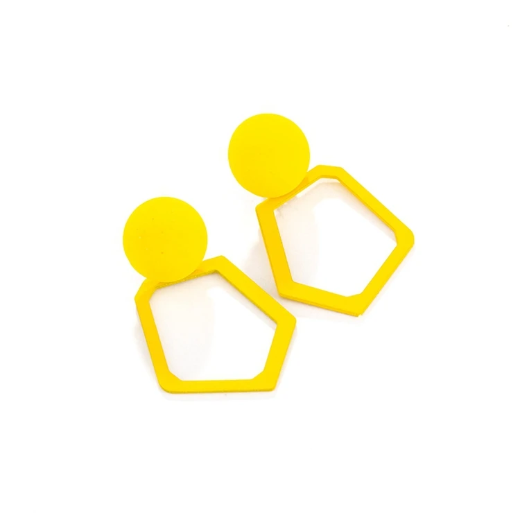 2019 корейские массивные круглые геометрические серьги желтые Висячие для женщин