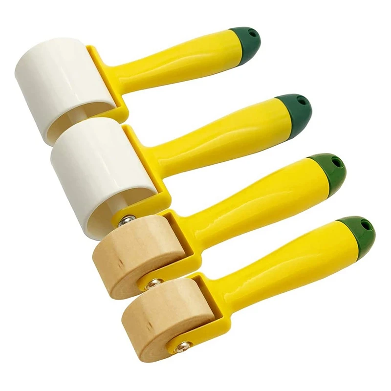 4 Pcs Wallpaper Seam Roller Wooden Plastic And Ergonomic Handle Edge Tool |
