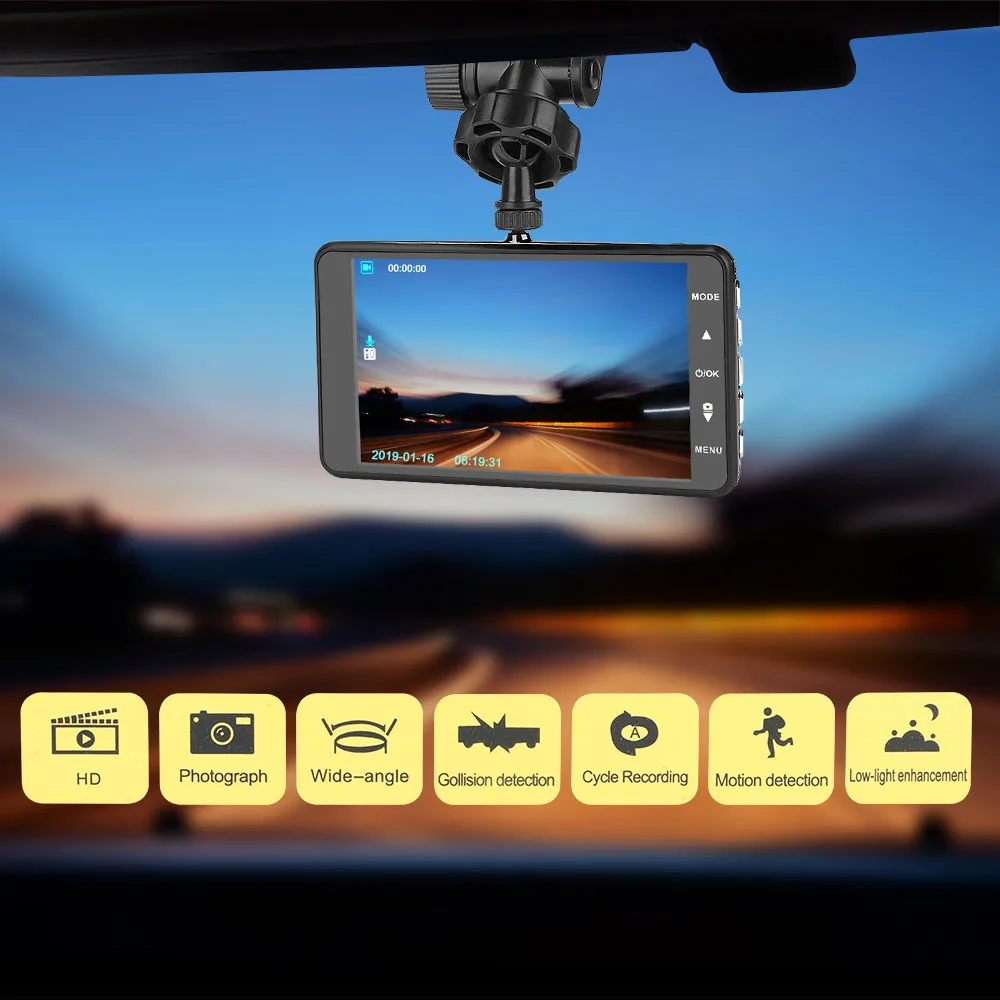 Автомобильный регистратор Carrmovil 1800Mega Full HD Dashcam ADAS двойной объектив