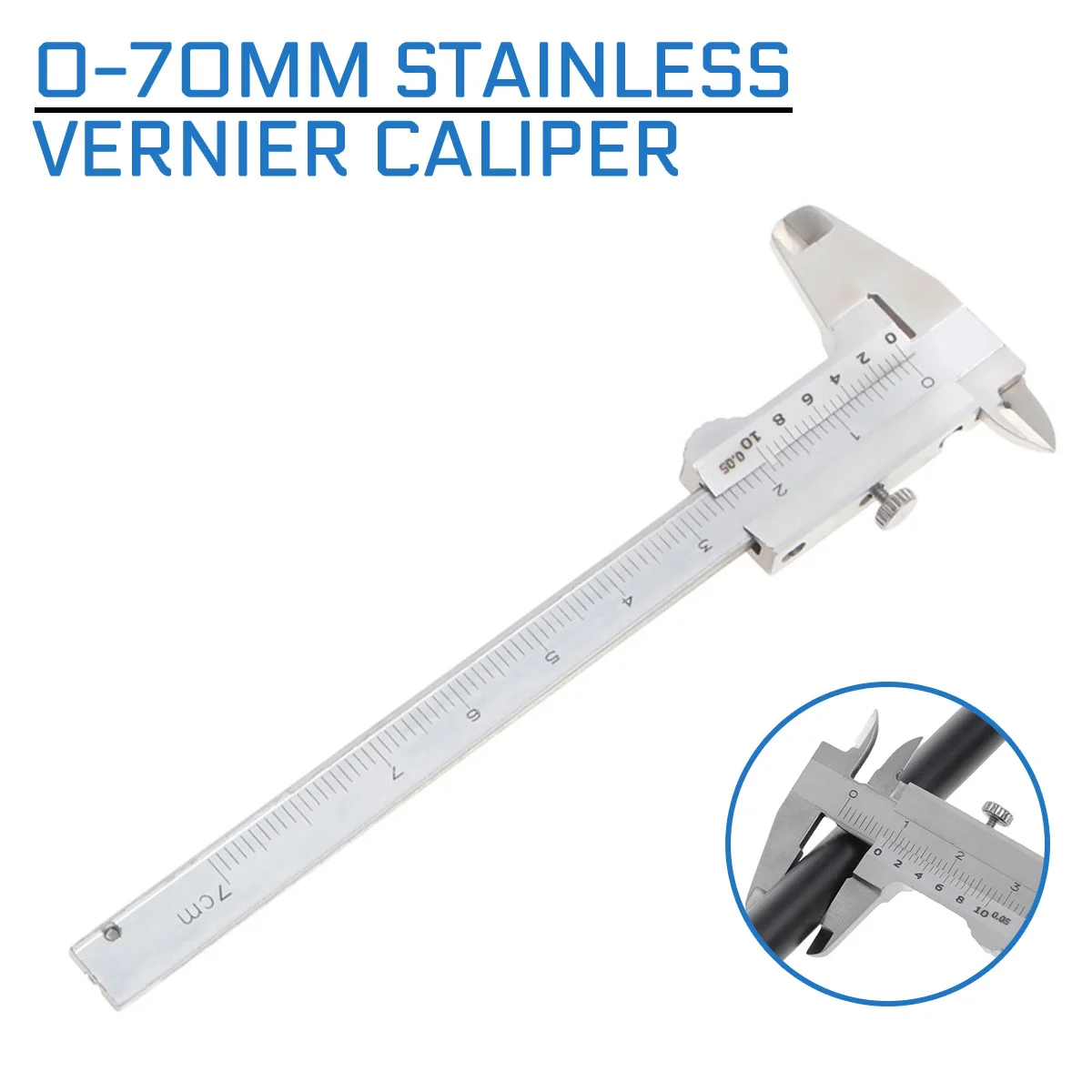 

Caliper 0-70mm Mini 1PC Stainless Vernier Caliper Metric Caliper Measure Height Gauge Thickness Gauge Measurement Wood Tools