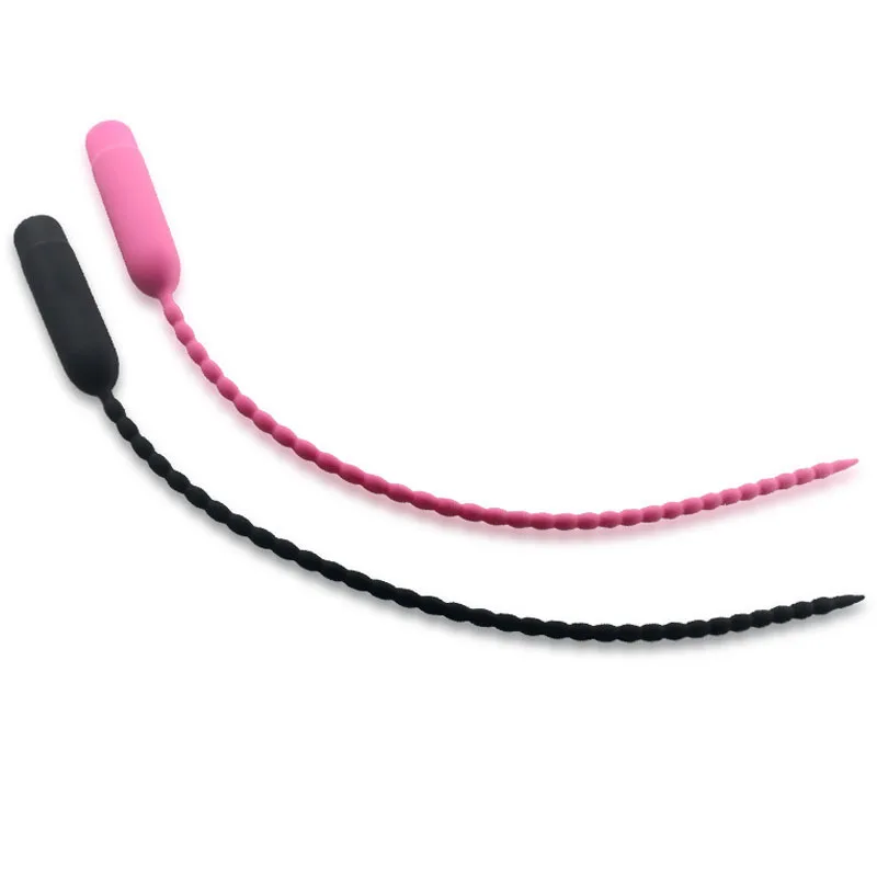 Вибрирующая силиконовая уретральная пробка 10 частоты звуковой дилатор Мужской