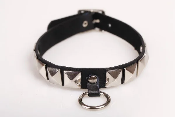 Ожерелье-чокер из кожи с геометрическим рисунком | Украшения и аксессуары