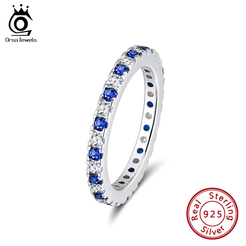 ORSA JEWELS Pure 925 Stackable блестящие женские кольца классические круглые полностью