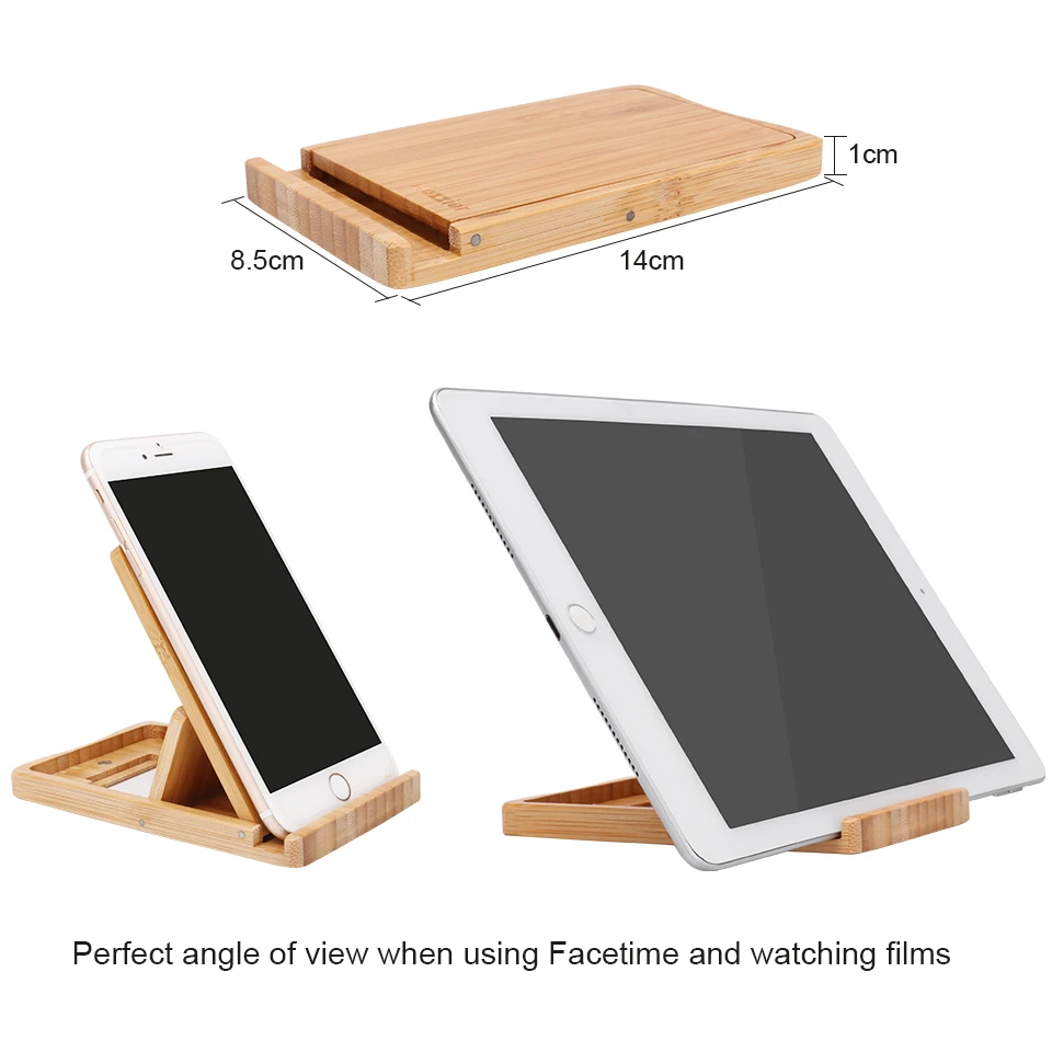 icozzier mini bamboo portable adjustable tablet phone stand office home multi angle foldable cellphone holder free global shipping