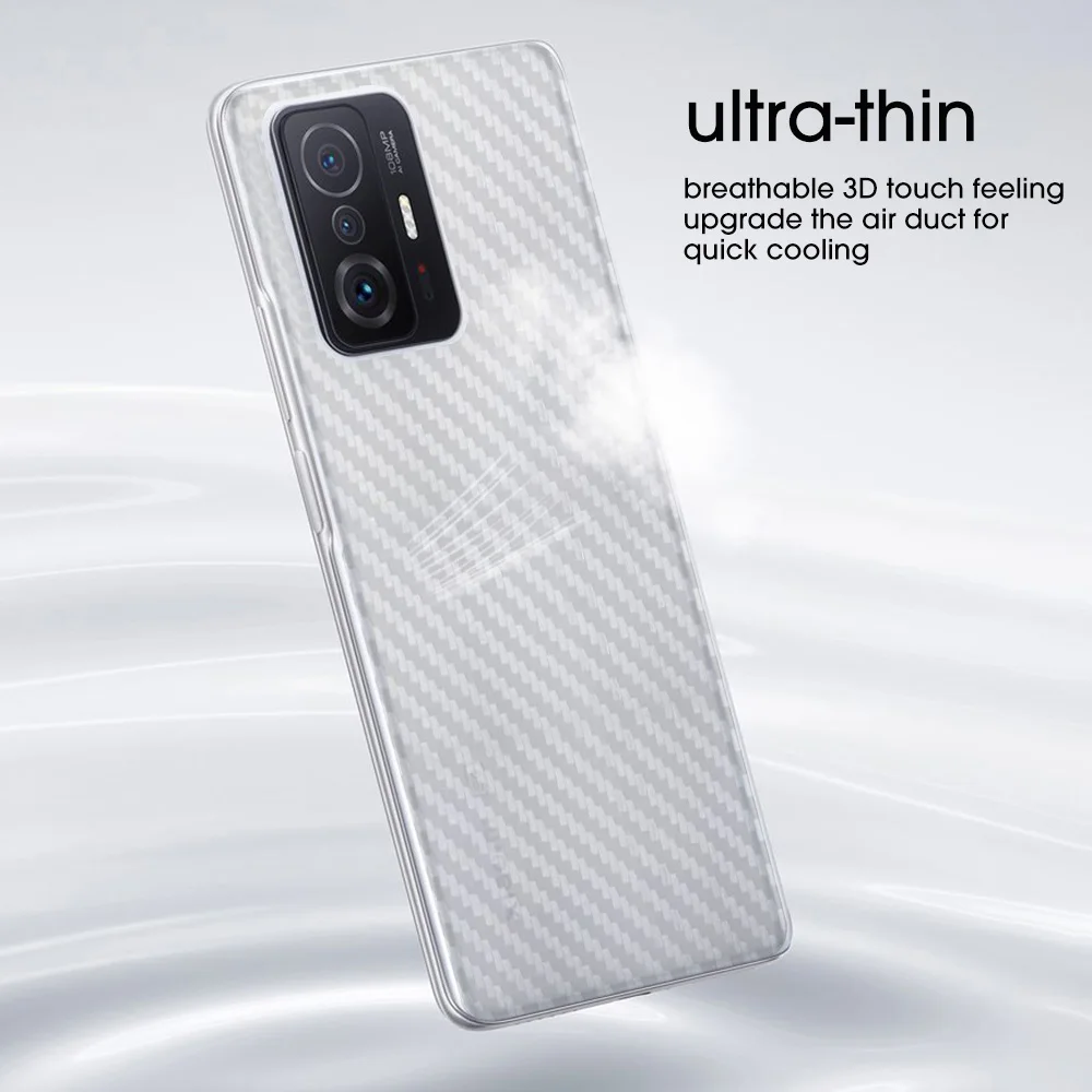 5 pack carbon fiber back film for xiaomi mi 11t 11 11lite 5g rear screen protector anti scratch cover skin 11t films not glass free global shipping