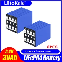 8pcs liitokala 3 2v 30ah lifepo4 battery lithium iron phosphate prismatic solar cells diy 12 8v 24v ups e bike agv wheel chair