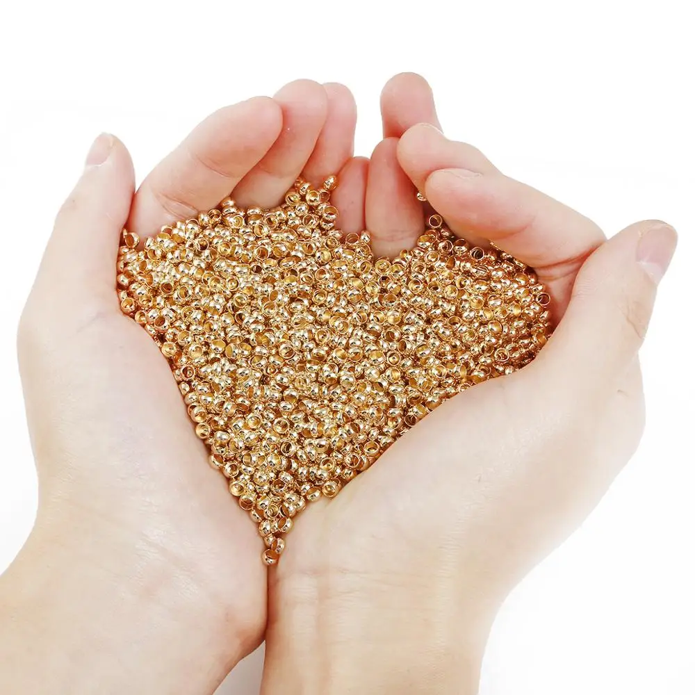 Круглые обжимные бусины KC золотого цвета 100-500 шт. 1 5 2 0 3 4 мм фурнитура для