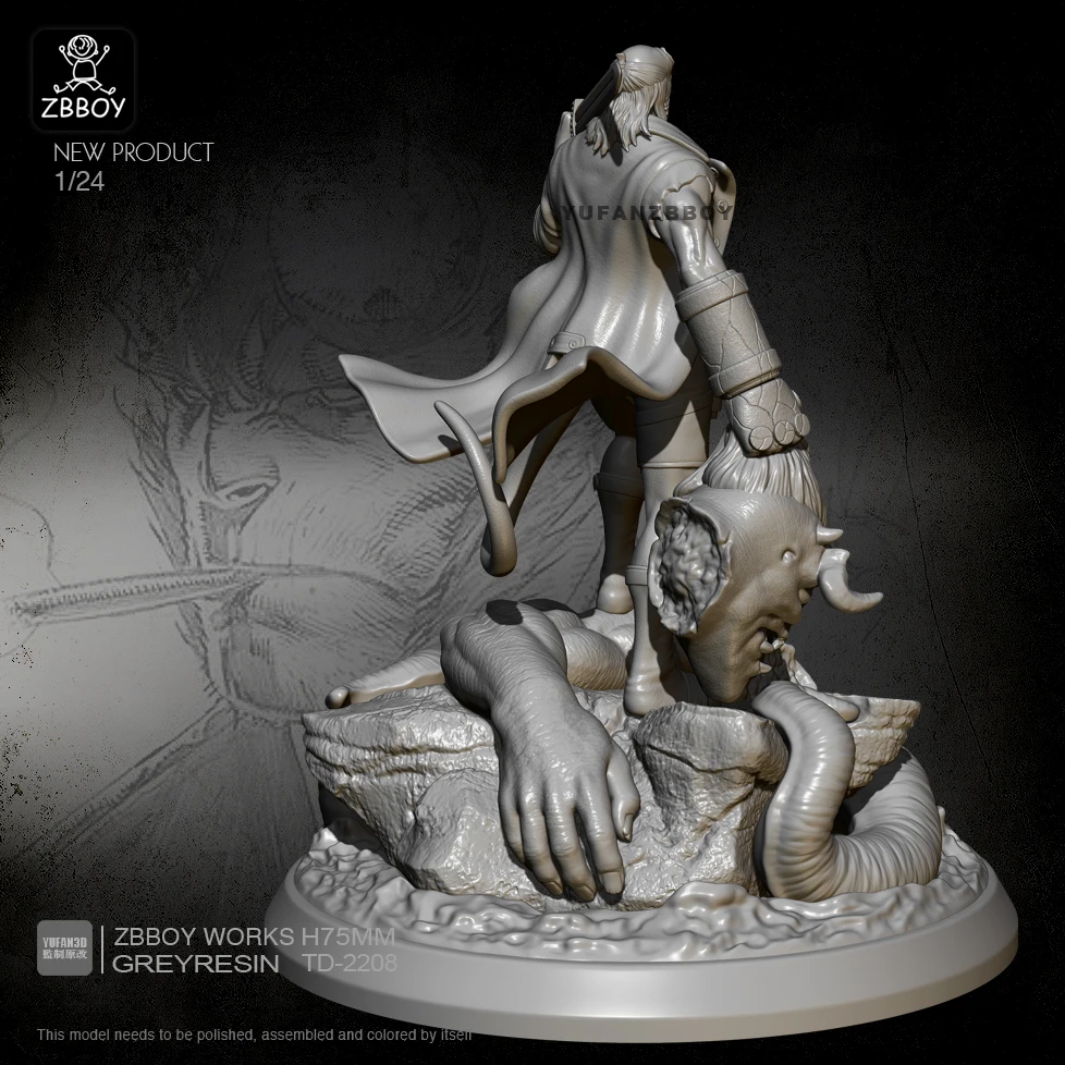 

1/24 Resin Figure Kits Hellboy Model Self-assembled TD-2208