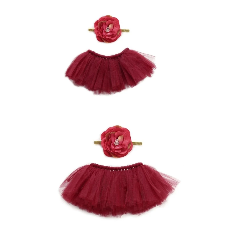 Conjunto de falda mullida con diadema para reci&eacute;n nacido, conjunto ideal para cumplea&ntilde;os o fiesta, estudios fotogr&aacute;ficos para crear diversi&oacute;n-2