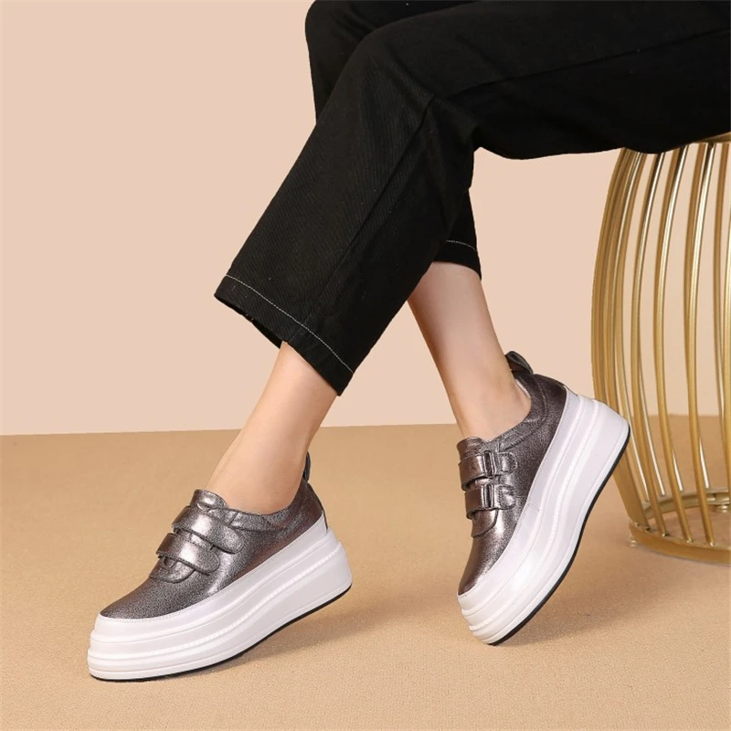 Осенняя женская обувь из овечьей кожи лаконичные однотонные весенние женские