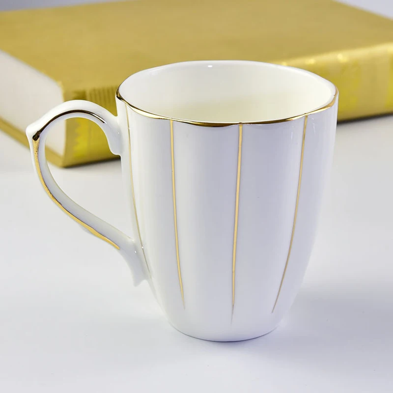 Креативная Изысканная кружка из костяного фарфора кофейная чашка с золотой