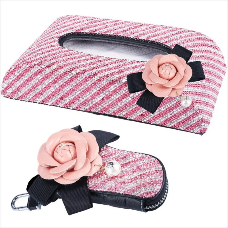 Новинка 2020 Модный женский чехол для автомобильного интерьера с цветком камелии