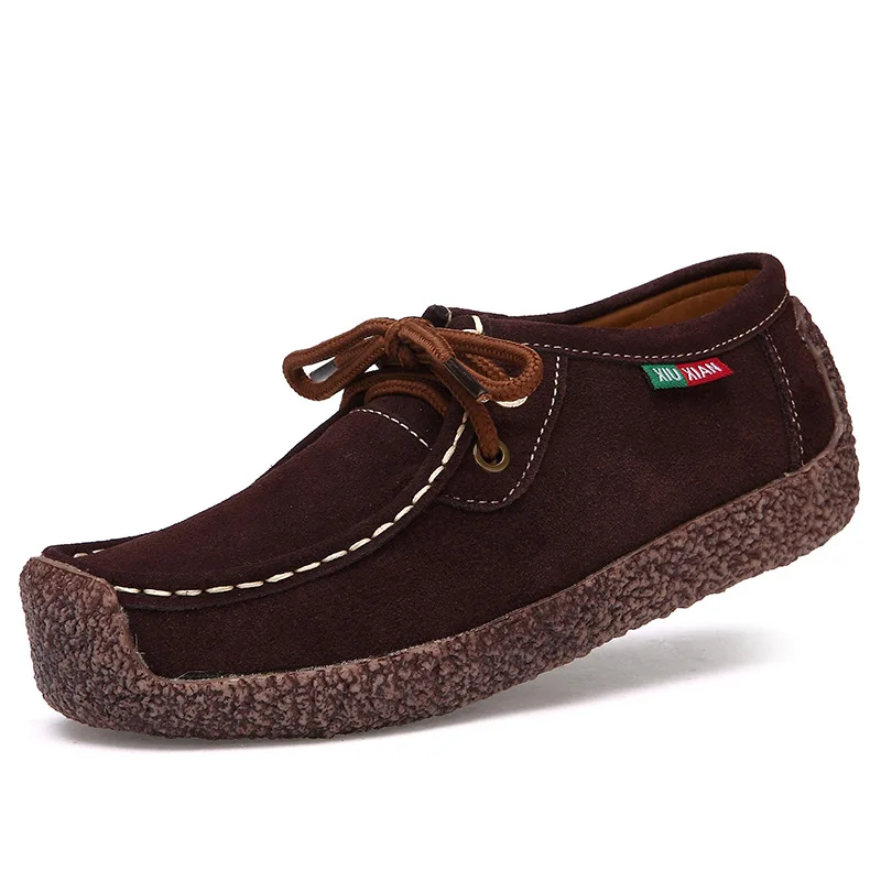 Туфли женские замшевые дышащие лоферы плоская подошва на шнуровке кроссовки