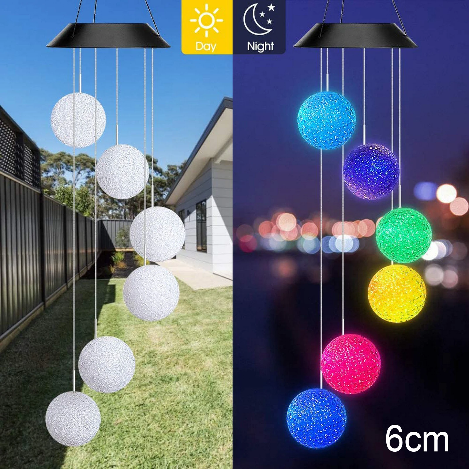 

Светодиодный светильник на солнечной батарее, украшение для сада, колокольчик с изменением цвета, уличная лампа на солнечной батарее, Рожде...