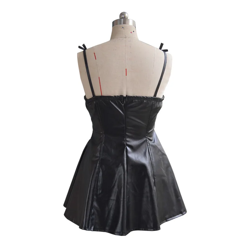 Аниме дневник будущего Gasai Yuno черное платье из искусственной кожи косплей костюм