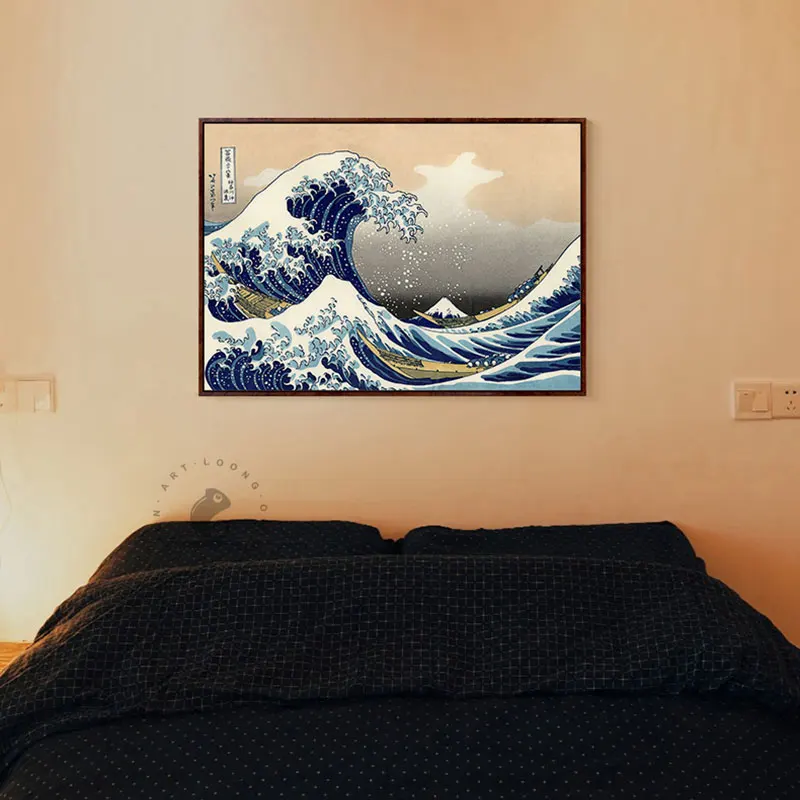 Известный постер на холсте Kanagawa Wave печать пейзаж в Японии настенная живопись