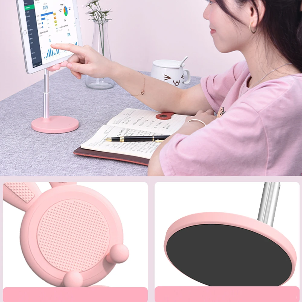 cute bunny sytle mobile phone holder stand adjustable desk portable phone stand for iphone ipad xiaomi tablet mobile support free global shipping