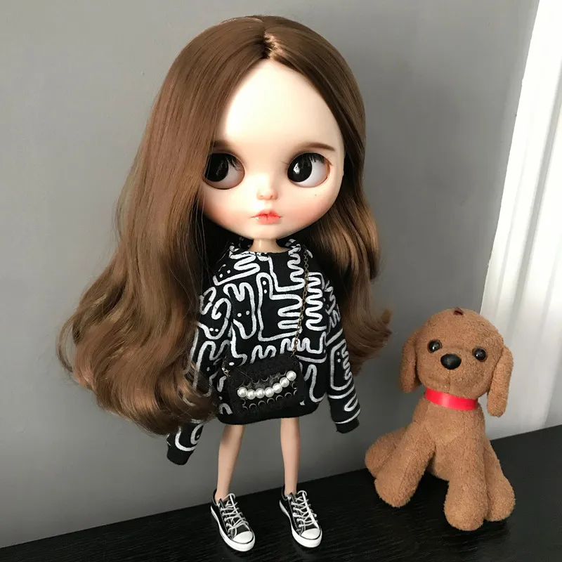 1/6 bjd blyth Куклы Аксессуары для кукольной одежды Мода Граффити Пот футболка 30 см