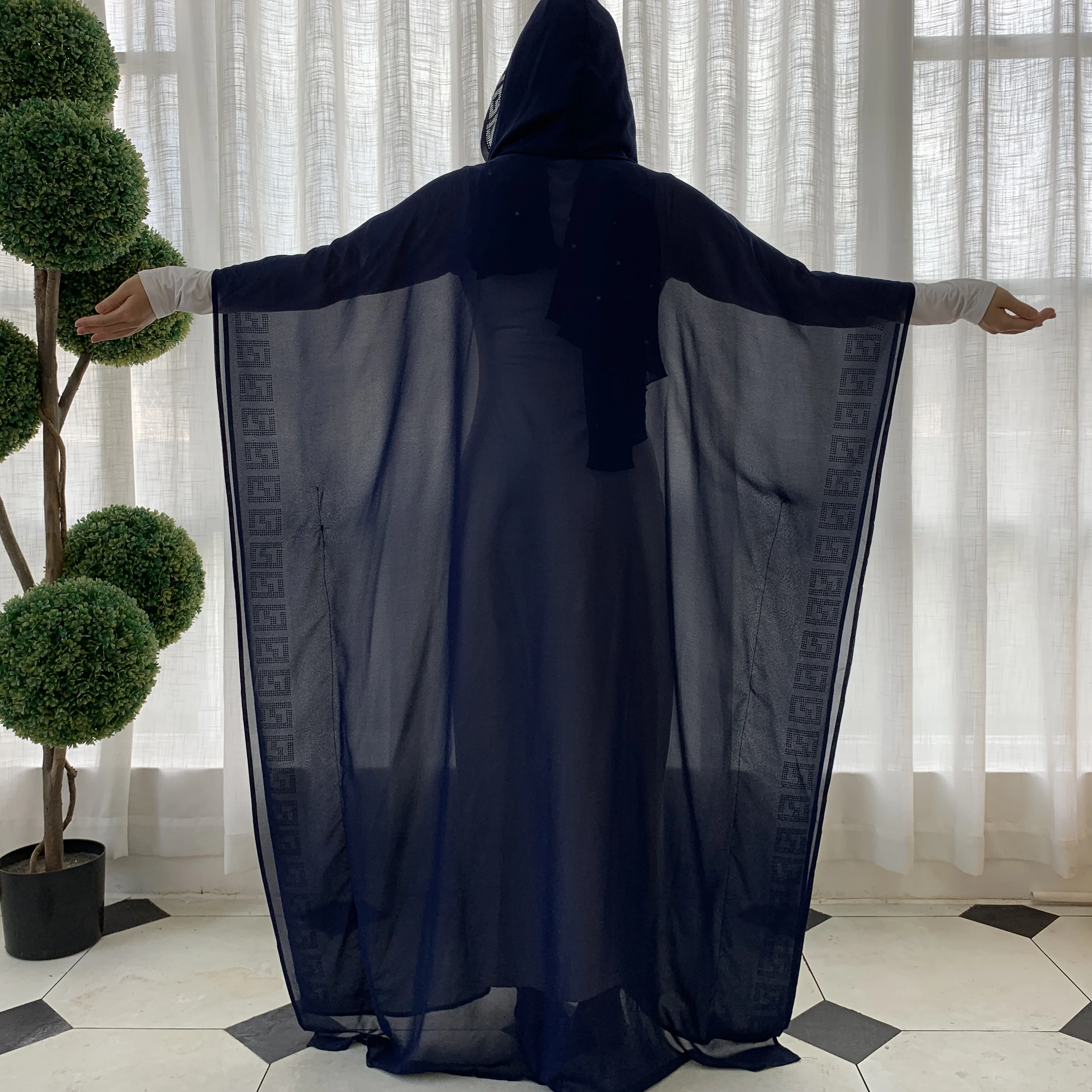 Платье-Макси женское кружевное Модная элегантная мусульманская абайя Длинное