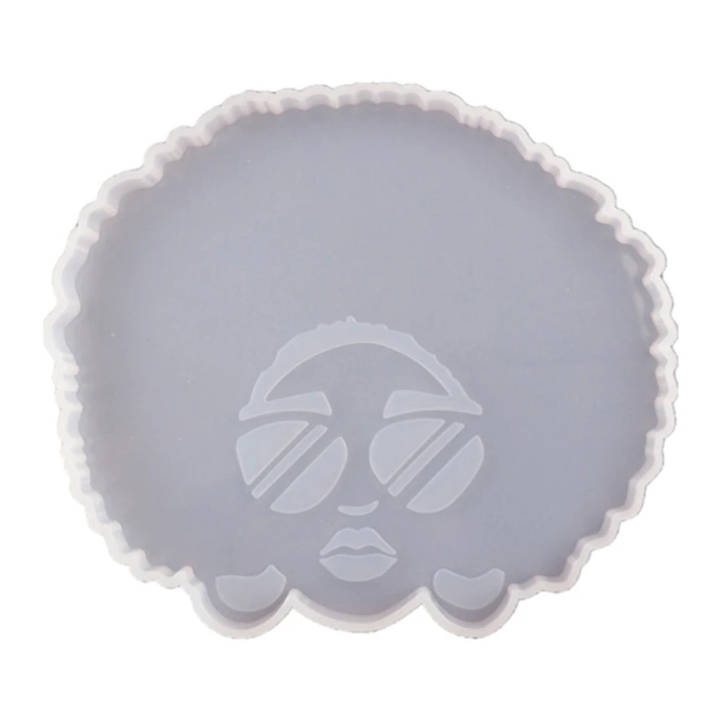 

Afro Female Epoxy Resin Mold Tea Mat Human Head Coaster Tray Silicone Mould DIY Art Craft Tool Handmade Table Decoration