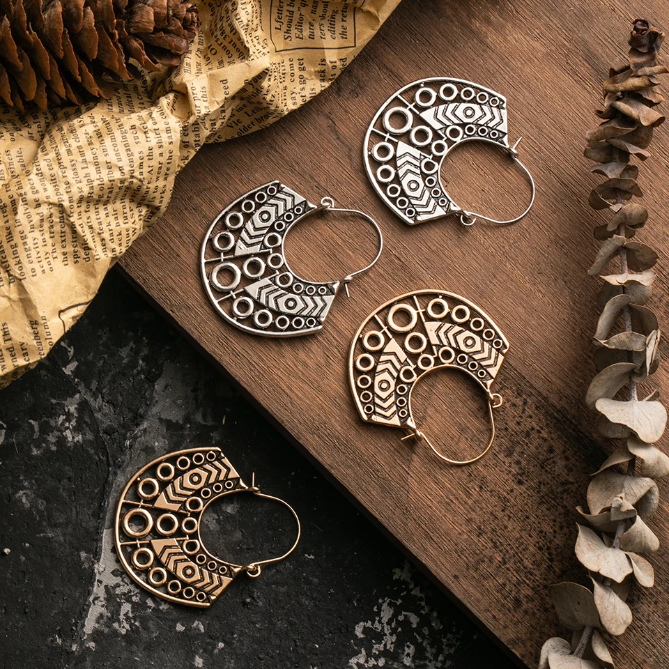 Женские винтажные богемные серьги-капли Goldn геометрические полые этнические