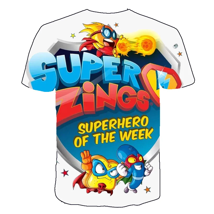 

3D Cartoon Super Zings Baby Kids T Shirt Boys Girls Round Neck Short Sleeve Summer Children Clothing Funny Cute Printing Tees