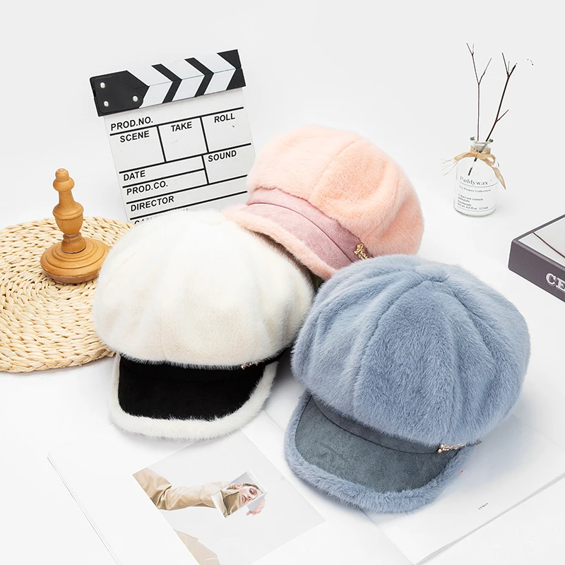 Женский Бархатный берет [Onidfurow] осенне-зимний восьмиугольный шапки стильные