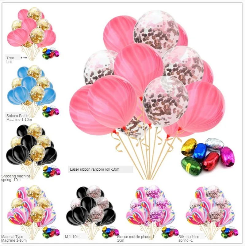 15 прозрачный розовое золото с пайетками воздушный шар &quotКонфетти&quot Комплект из