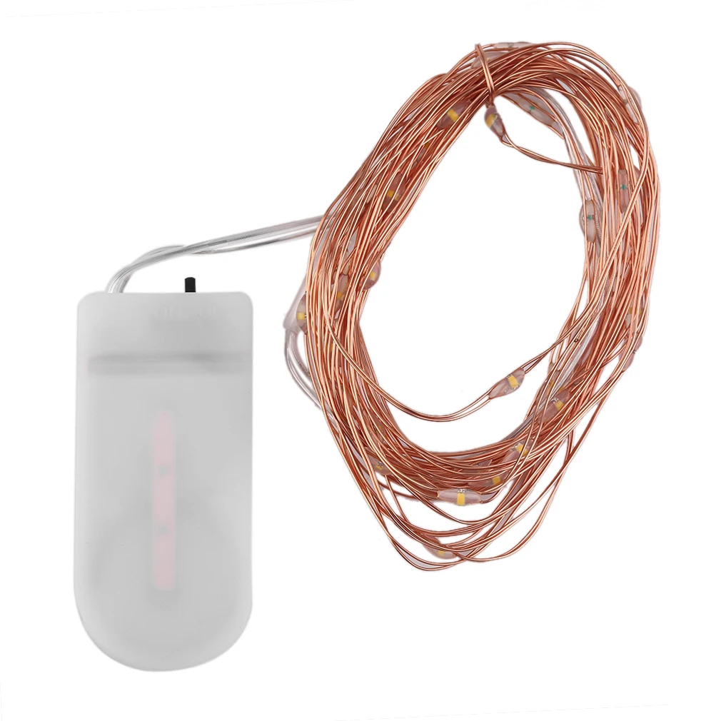 4 м 40 светодиодный s кнопочный светильник на батарейках с медной проволокой