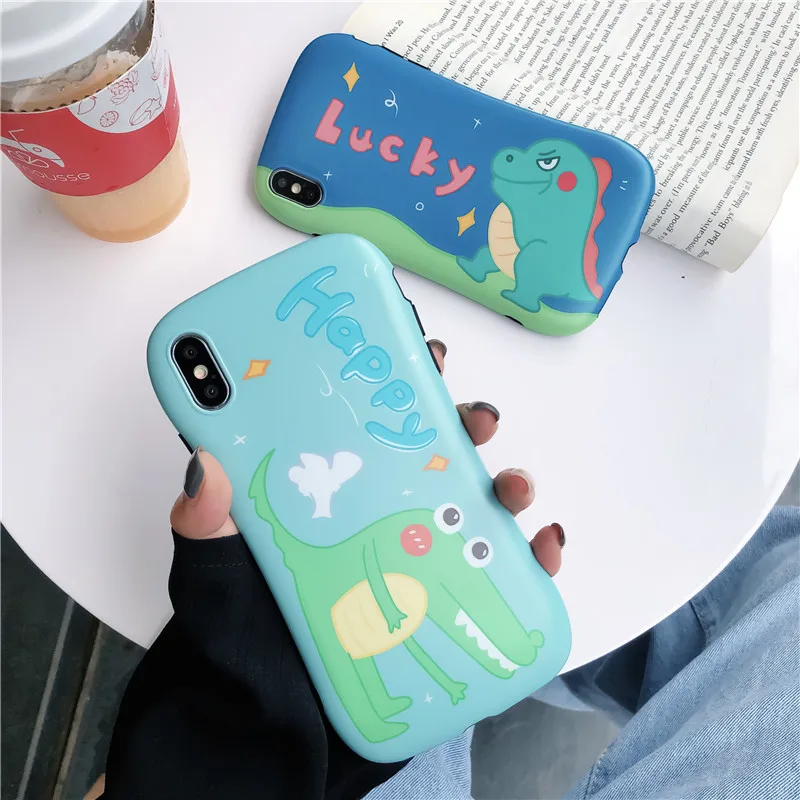 GYKZ прекрасный зеленый динозавр пара чехол для iPhone XS MAX XR X 7 8 6 6s Plus ультра тонкий