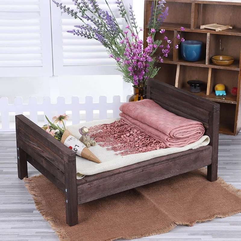 

Newborn Posing Detachable Mini Bed Baby Photo Shooting Props Wooden Crib Infant Photograph Photography Accessories