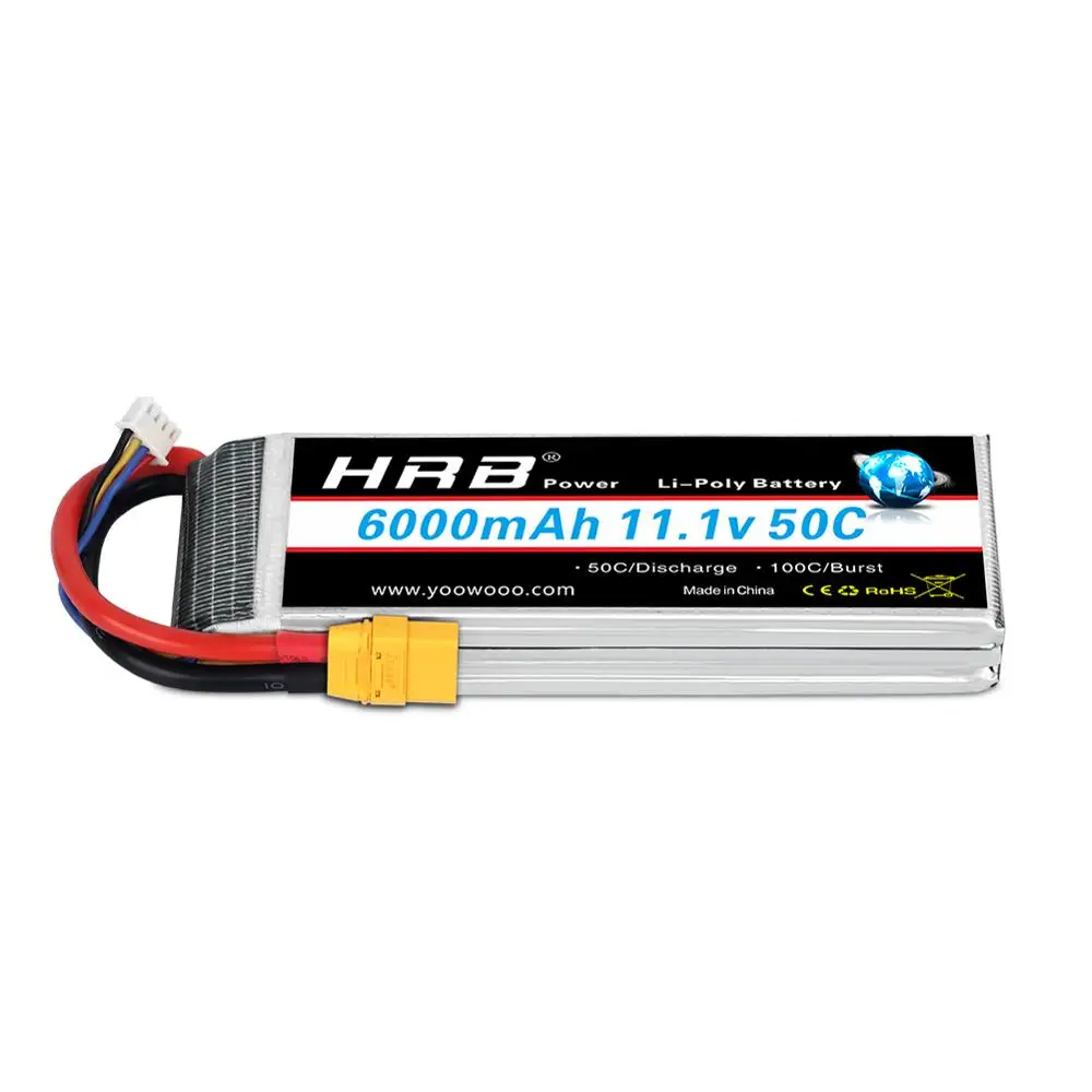 HRB 3S Lipo батарея 11 1 V 6000mah 50C с штепсельной вилкой XT60 для Traxxass автомобиля осевой scx 10