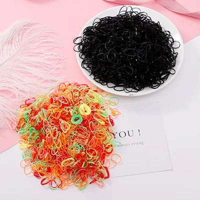 1000pcs 1 1000 шт./партия, одноразовые резинки для волос для девочек, эластичная резинка для волос из ТПУ, держатель для конского хвоста, резинки, Детские аксессуары для волос - Цвет: 1000pcs 1