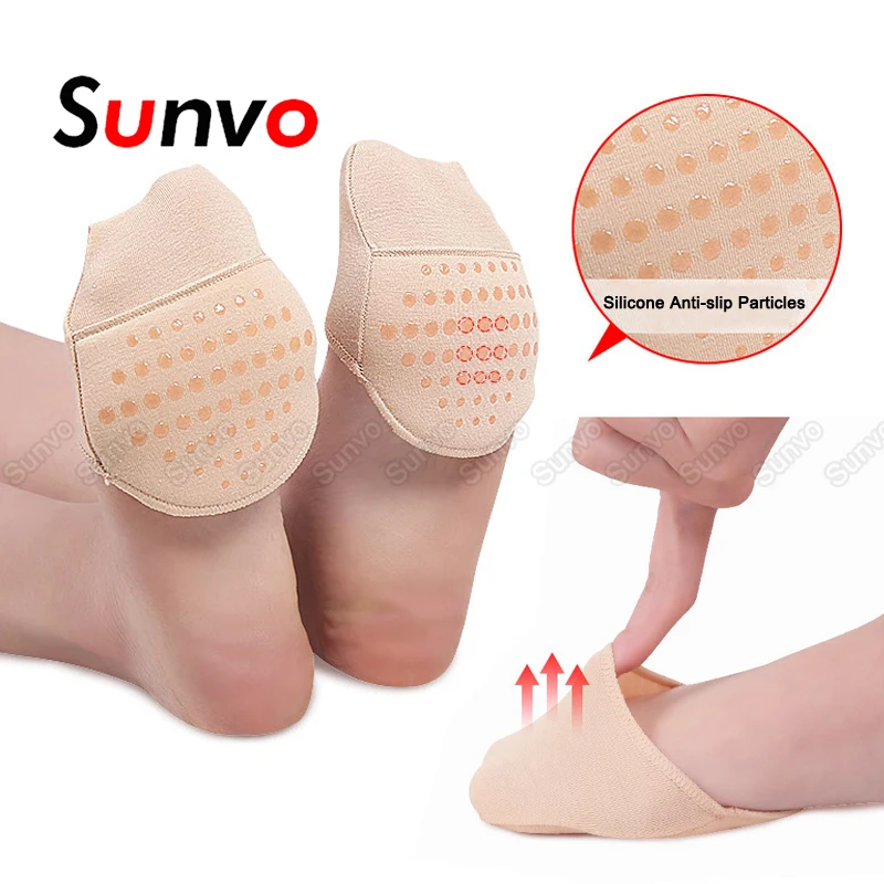

Sunvo Silicone Forefoot Pads Women Insoles Insert High Heel Shoes Insole Pain Relief Foot Care Half Yard Invisible Anti-slip Pad