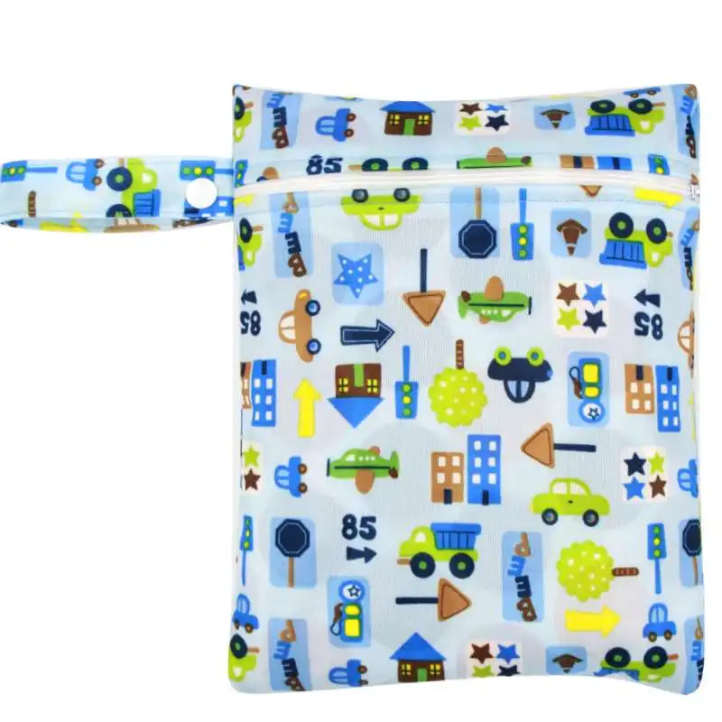 20*25 см, Pororo, один карман, влажная сумка, детская тканевая сумка для подгузников, водонепроницаемая многоразовая сумка для подгузников, маленький размер, сухая сумка для мам - Цвет: x23