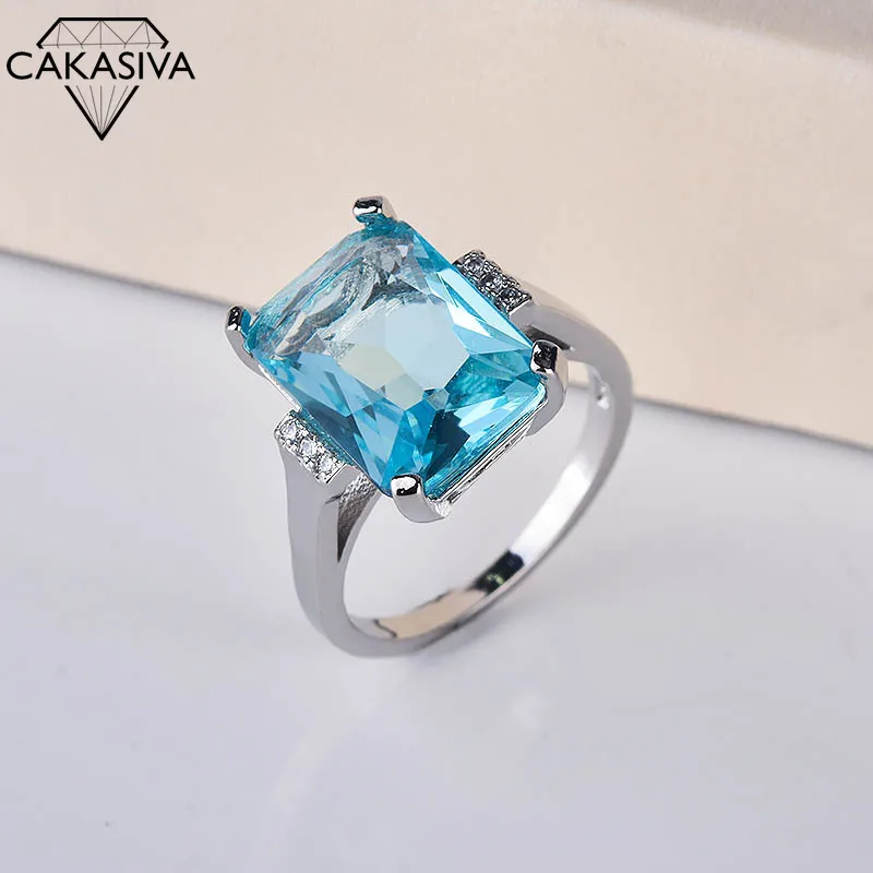 

Fashion Luxury Topaz Engagement Ring Sapphire Ring Party Gift Jewelry Wholesale