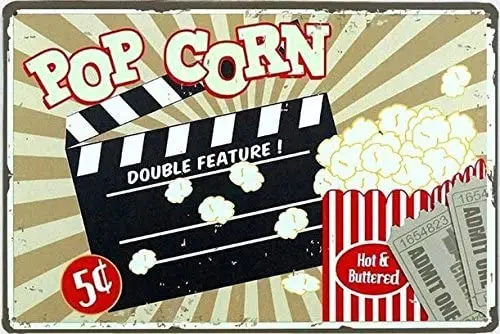 

Nawilbi Designs Popcorn Custom Metal Tin Sign (12X8, Popcorn)