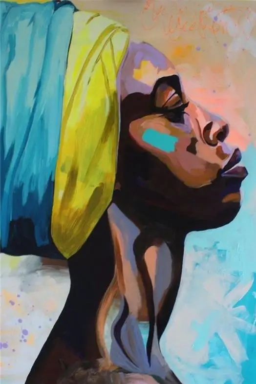 

Free Shipping Modern Abstract Color 5D DIY Diamond Painting African Women Home Decoration Gift