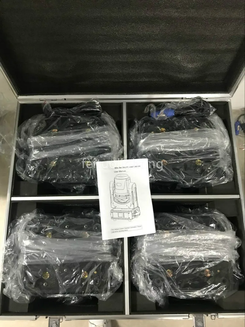 flight case packing 8 шт., Дорожный Чехол, маленький халат, светодиодная движущаяся головка 60 Вт, RGBW, световая точечная стирка, масштабируемая движущаяся головка, цветок, радуга, вращающаяся Мобильная головка - Цвет: flight case packing