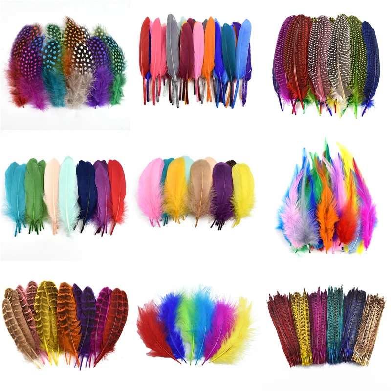 

Many Kinds Multicolour Combinations Goose Ostrich Feathers Crafts Pheasant Chicken Turkey Peacock Feather Handicraft Accessories