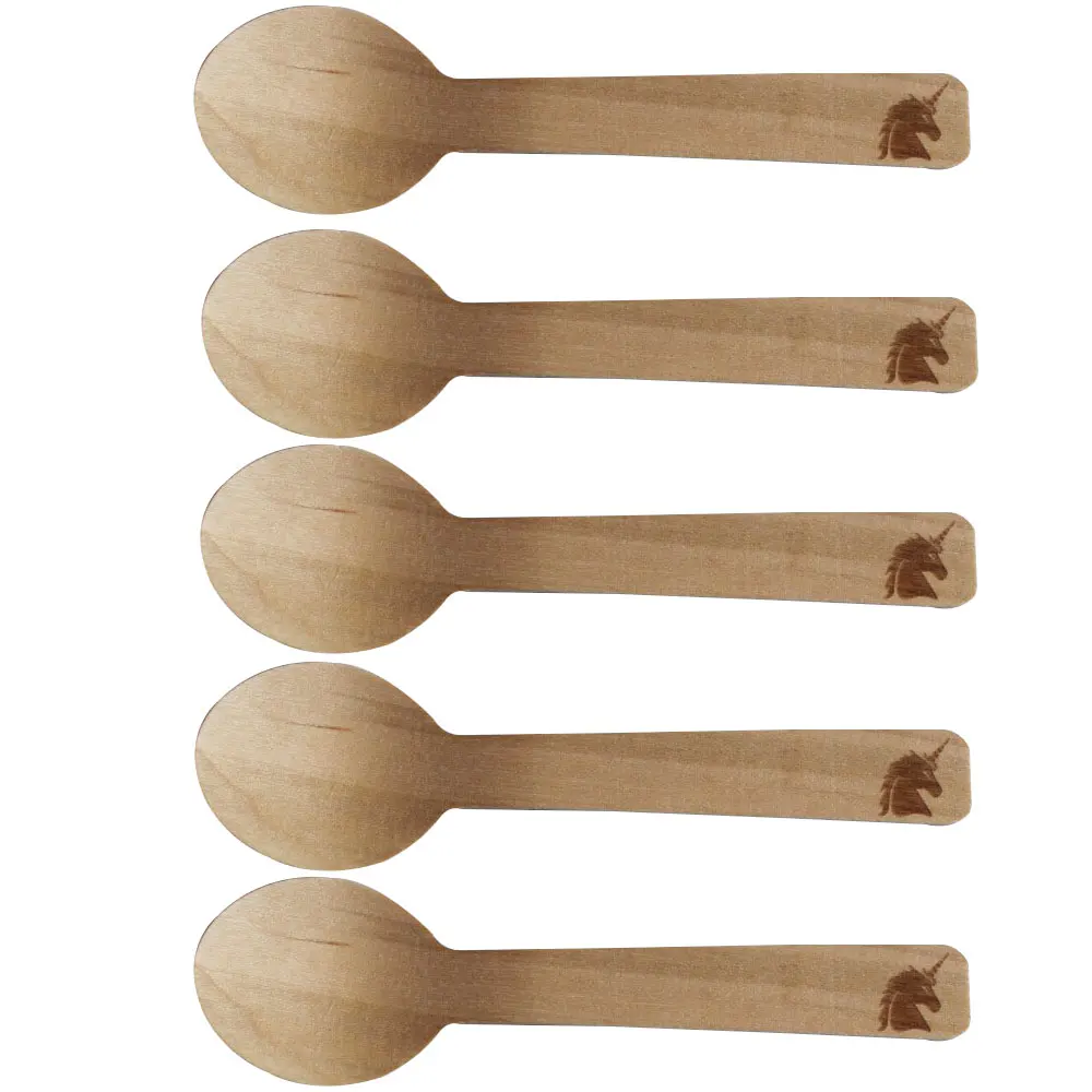 100 шт. Единорог День рождения торт ложки для маленьких девочек мальчик кукла