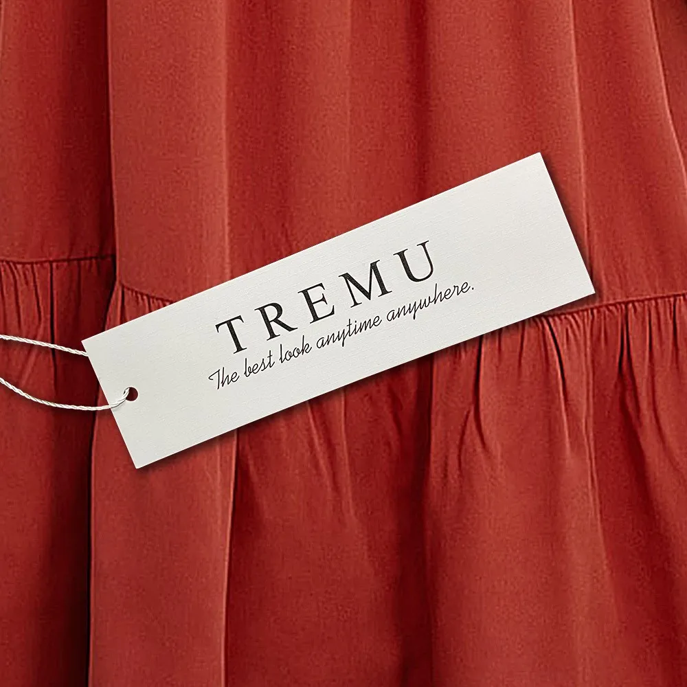 

TREMU Ruffled Sleeveless Maxi Dress Woman Summer Cascading Solid Office Lady Long Dresses zomer jurk