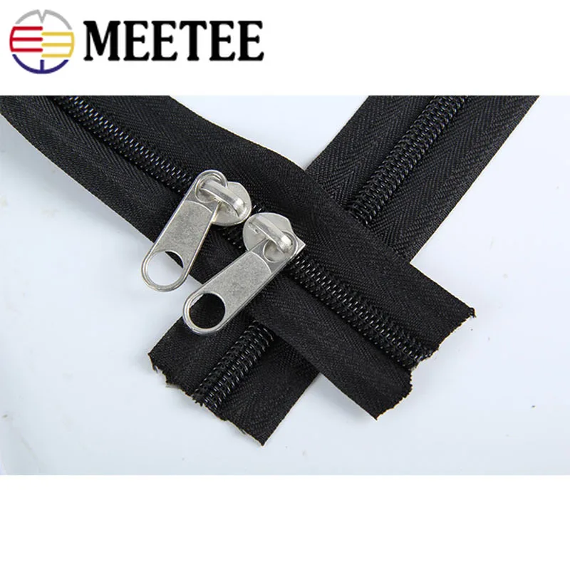 Meetee 8 #10 #2 5 метров нейлоновая катушка молния двухсторонние ползунки открытый