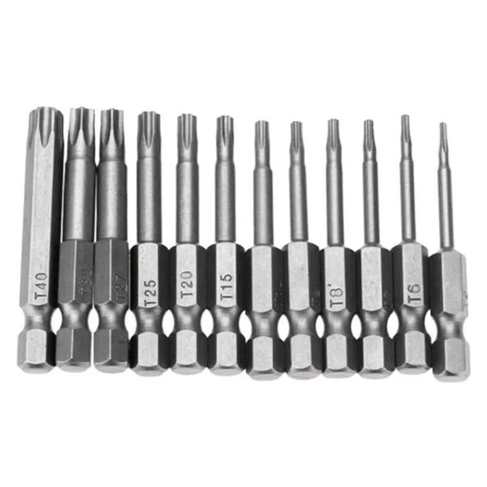 

12pcs 50mm 2inch Magnetic Torx Screwdriver Bits Set 1/4\\\" Electric Screwdriver T5-T40 For Electric Screwdrivers