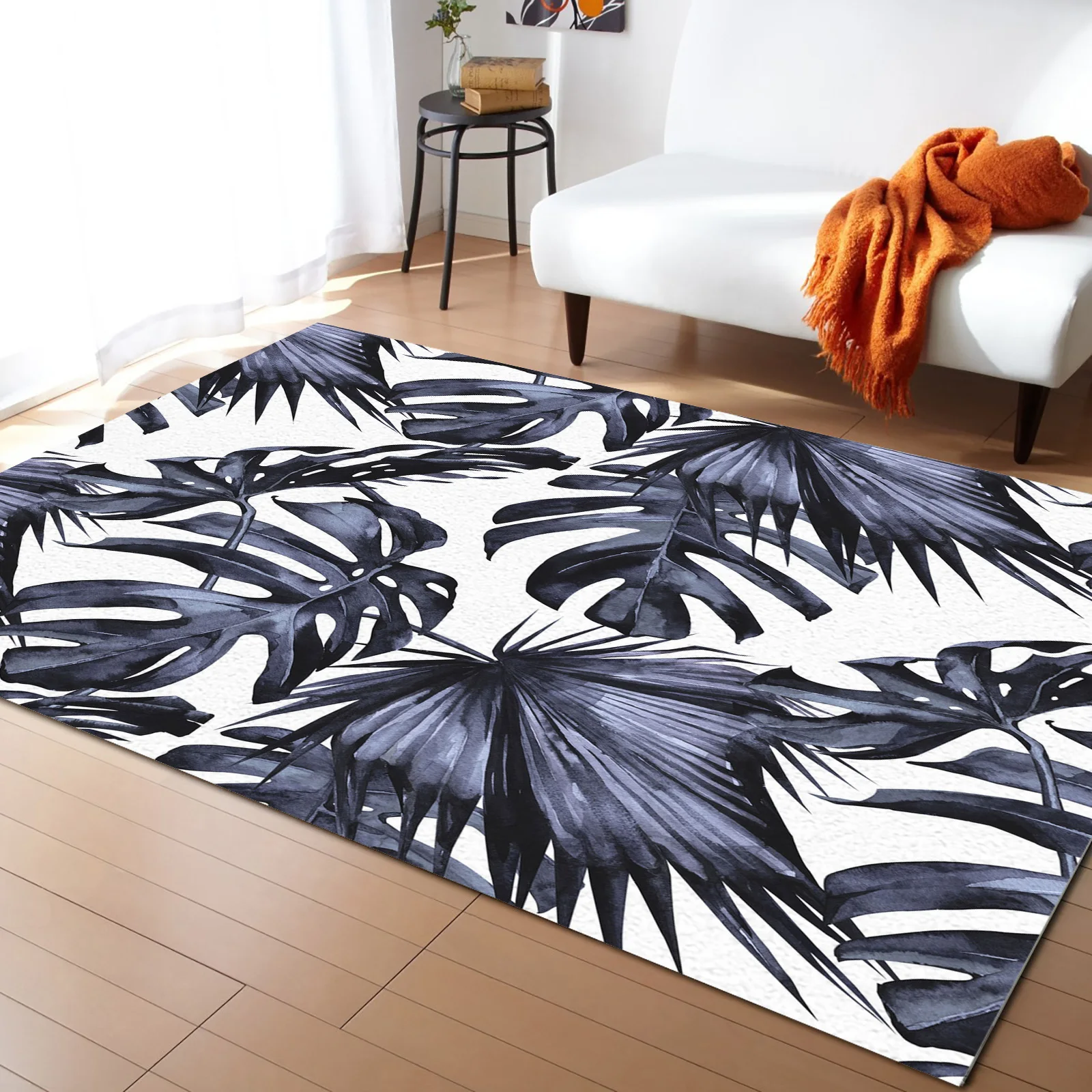

Palm Leaves Carpet for Living Room Kids Bedroom Bedside Rugs Soft Carpets Home Sofa Table Decor Mat