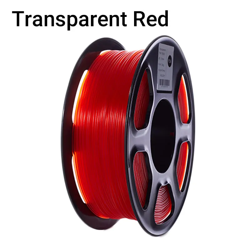 Transparent Red TOPZEAL прозрачный PLA пластик для 3d принтера 1,75 мм 1 кг катушка PLA нити материалы для 3D печати - Цвет: Transparent Red