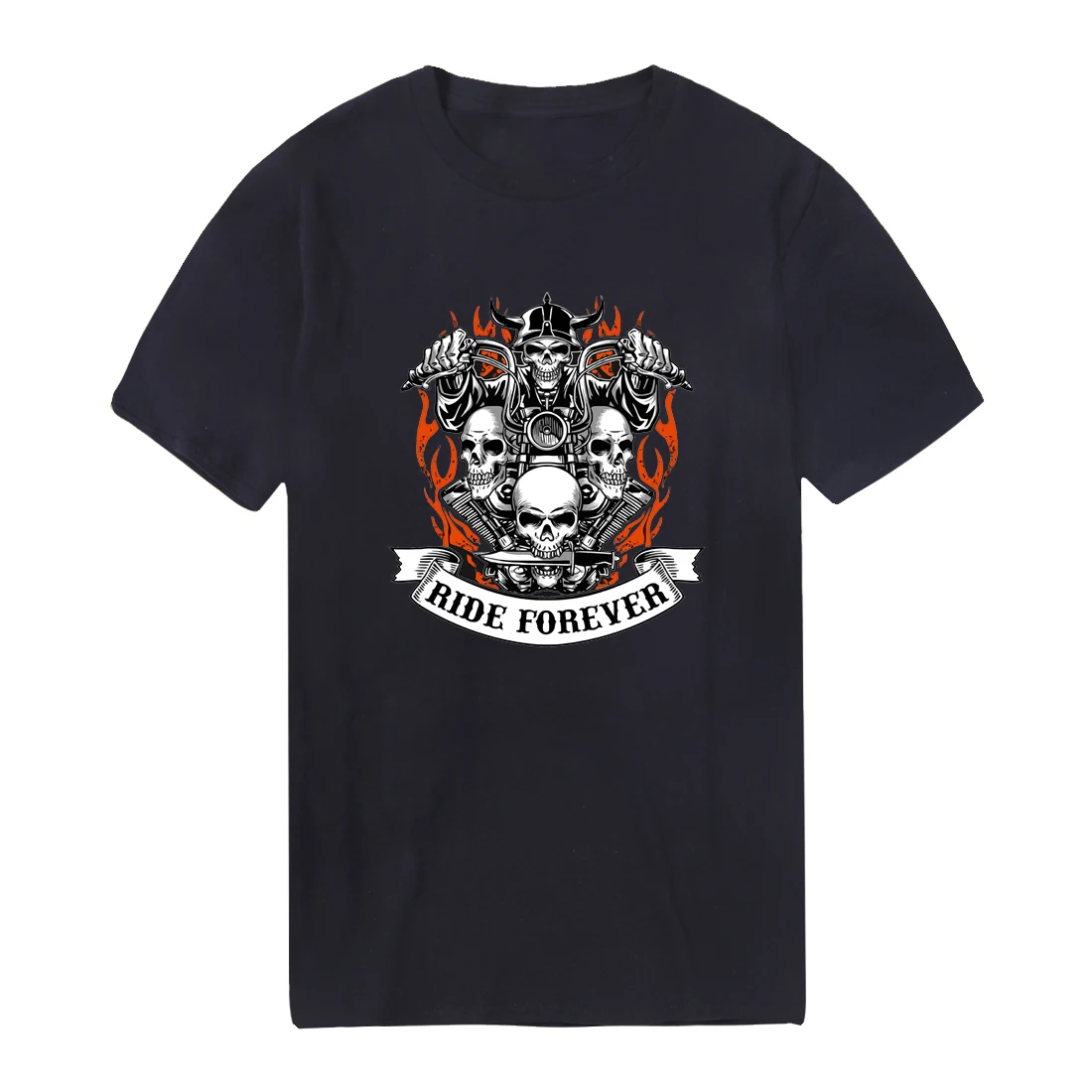 Череп навсегда уличная Мужская футболка с О образным вырезом Хлопок размера плюс